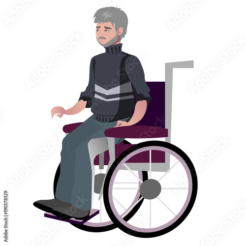 Old man grandfather disabled in wheelchair