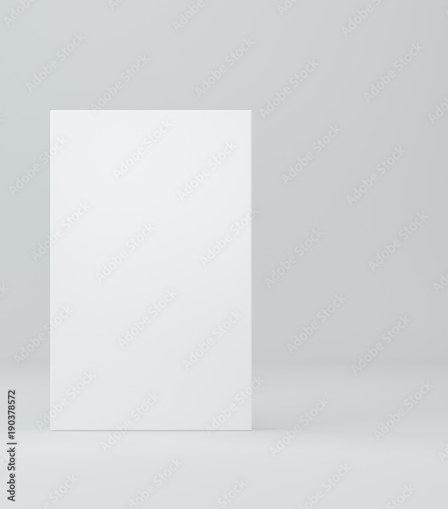 White box package mockup with shadow for your design. Blank container or cardboard template for cosmetic, medicine, software, appliance products. 3d illustration. White box package mockup with shadow for your design. Blank container or cardboard template for cosmetic, medicine, software, appliance products. 3d illustration.