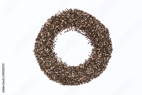 Obraz na płótnie Circle frame from Chia seeds. Super food.