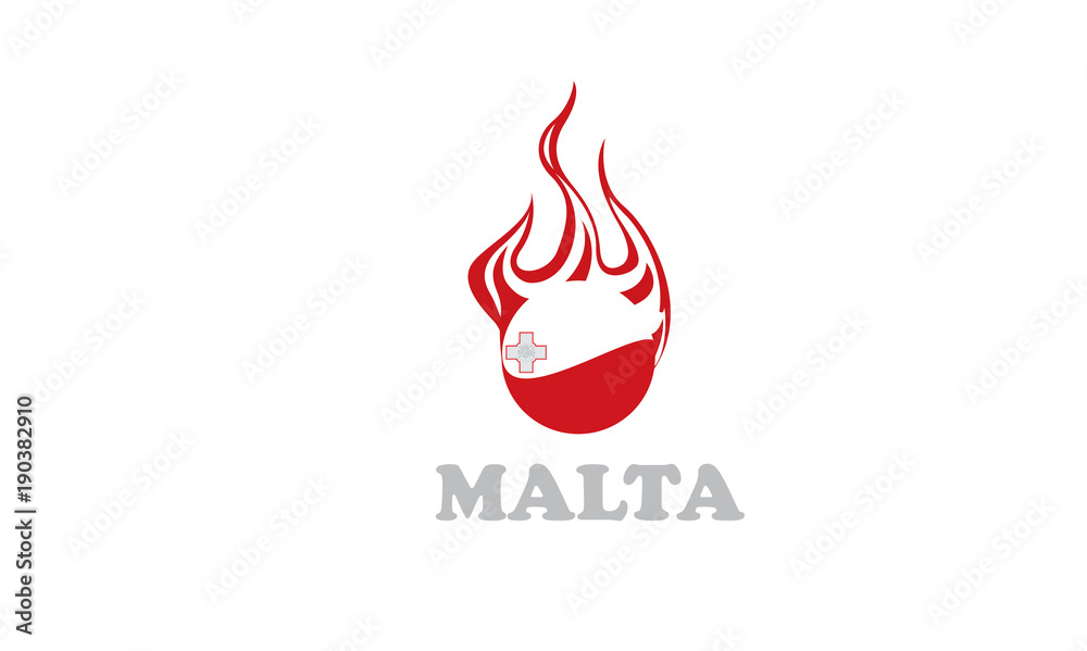 malta flag and fire ball malta flag and fire ball