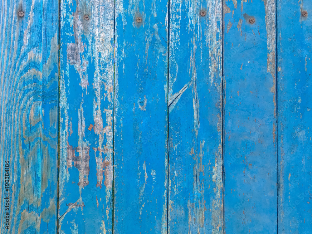 Obraz premium Blue wooden top view for background