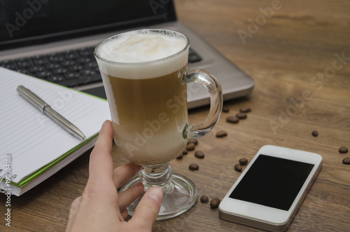 coffee drink in a beautiful container photo