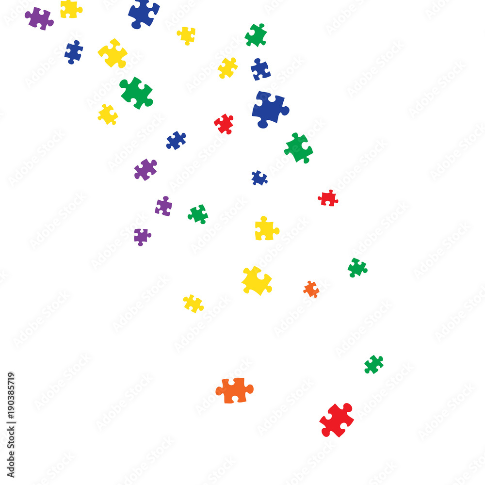 Confetti Background Pattern. Puzzle pieces and big ideas design, vector illustration graphic Confetti Background Pattern. Puzzle pieces and big ideas design, vector illustration graphic