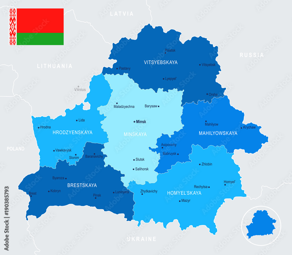Fototapeta premium Belarus Map - Info Graphic Vector Illustration