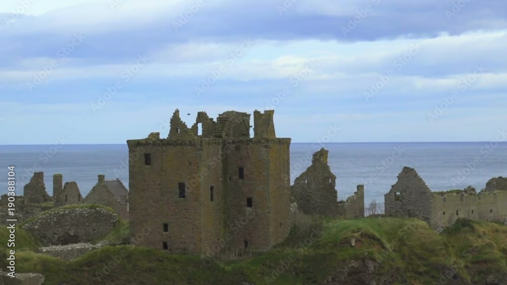 Cliffs and Castle on the coast of Scotland Cliffs and Castle on the coast of Scotland