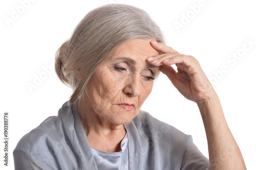 Beautiful sad elderly woman 