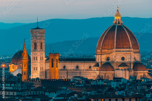 Florence at dusk, Tuscany, Italy