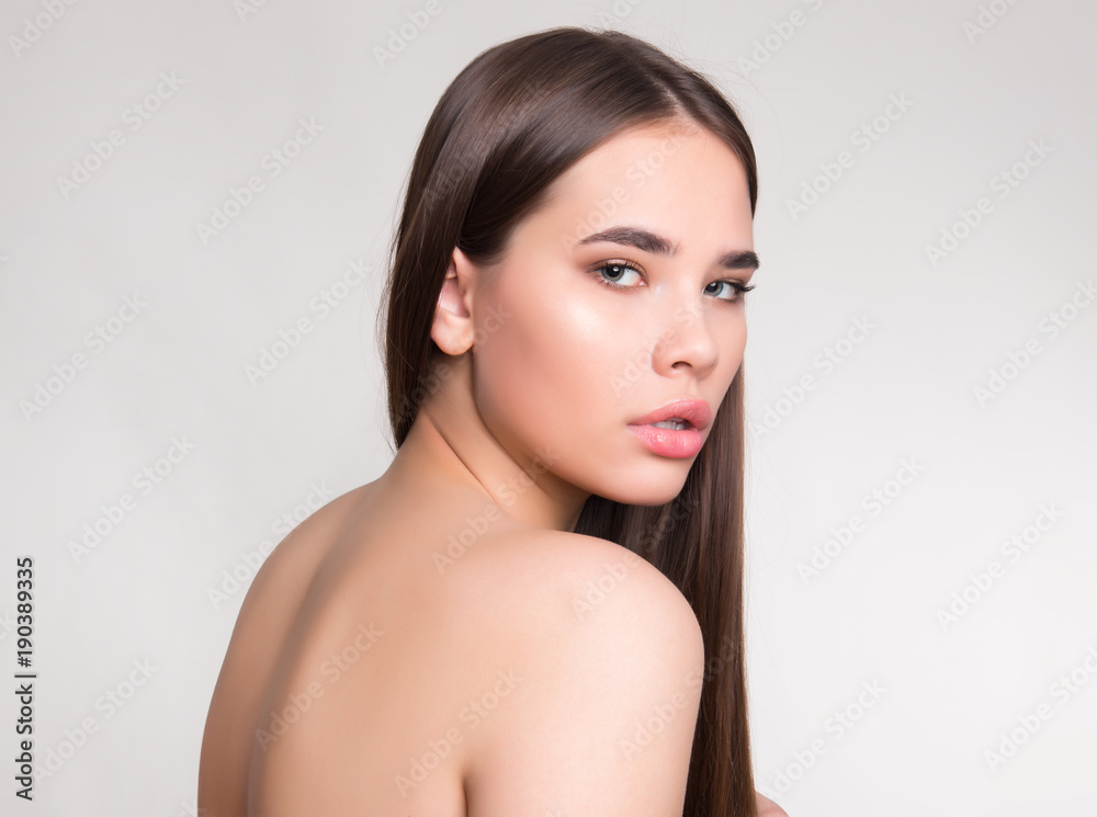 beautiful young woman with long hair and flawless skin beautiful young woman with long hair and flawless skin