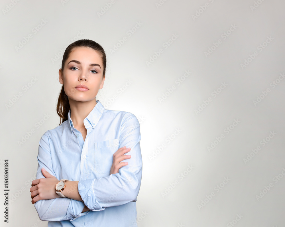 beautiful young woman with long hair wearing wrist watch beautiful young woman with long hair wearing wrist watch