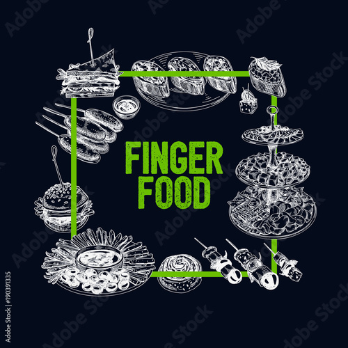 2692460 Beautiful vector hand drawn finger foods Illustration.