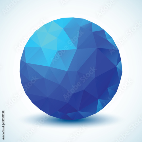Blue Geometric Ball. Vector illustration.