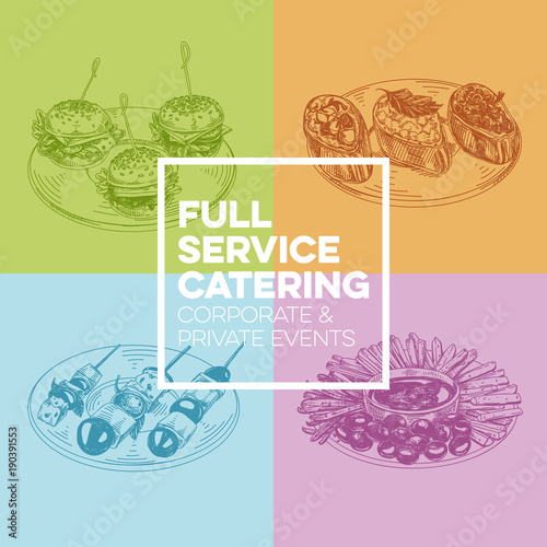 2692462 Beautiful vector hand drawn finger foods Illustration.