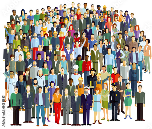 Menschenmenge und Personengruppen, Illustration