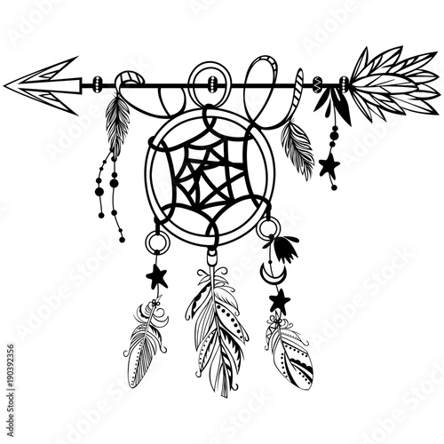 Wooden Arrow with Dreamcatcher
