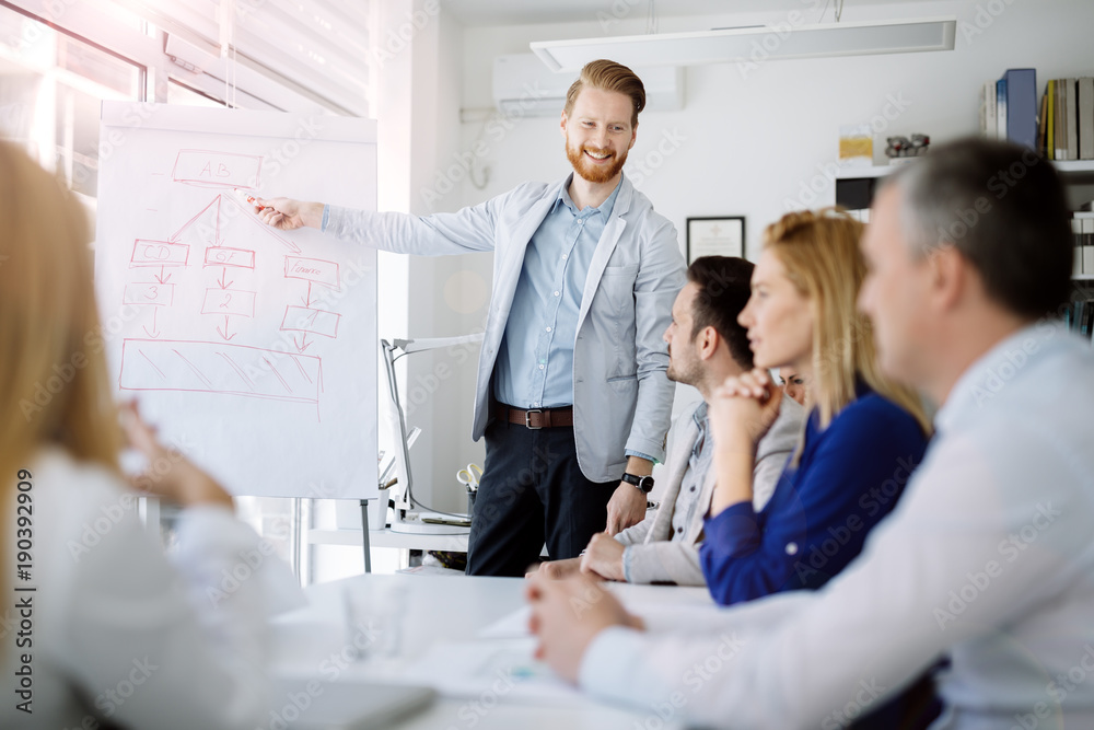 Obraz premium Presentation and training in business office