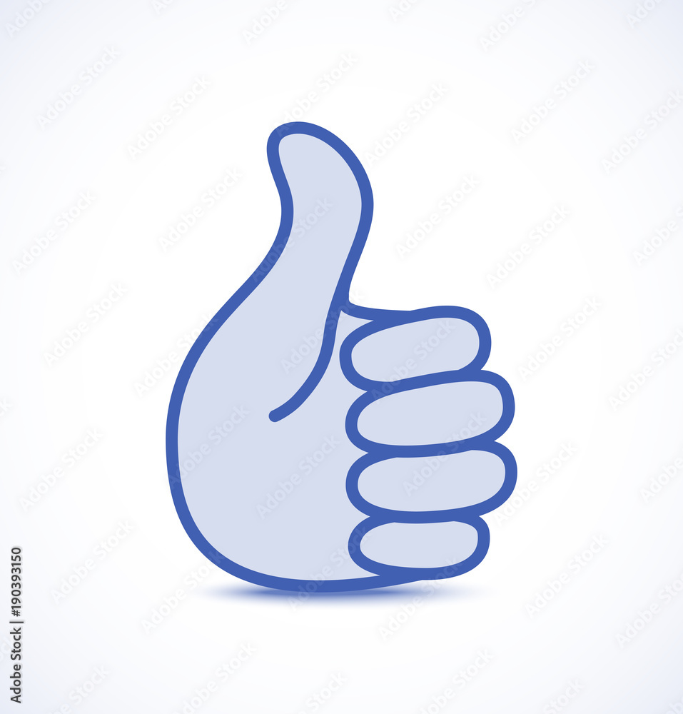 Blue thumb up icon. Vector illustration. Blue thumb up icon. Vector illustration.