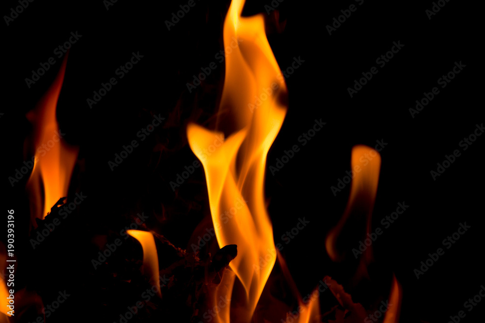 firewood burning on black firewood burning on black