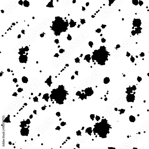 Ink hand drawn stains seamless pattern