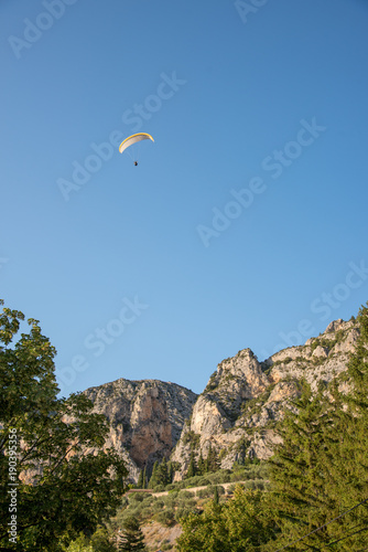 Paraglider in the sky, Southern of France