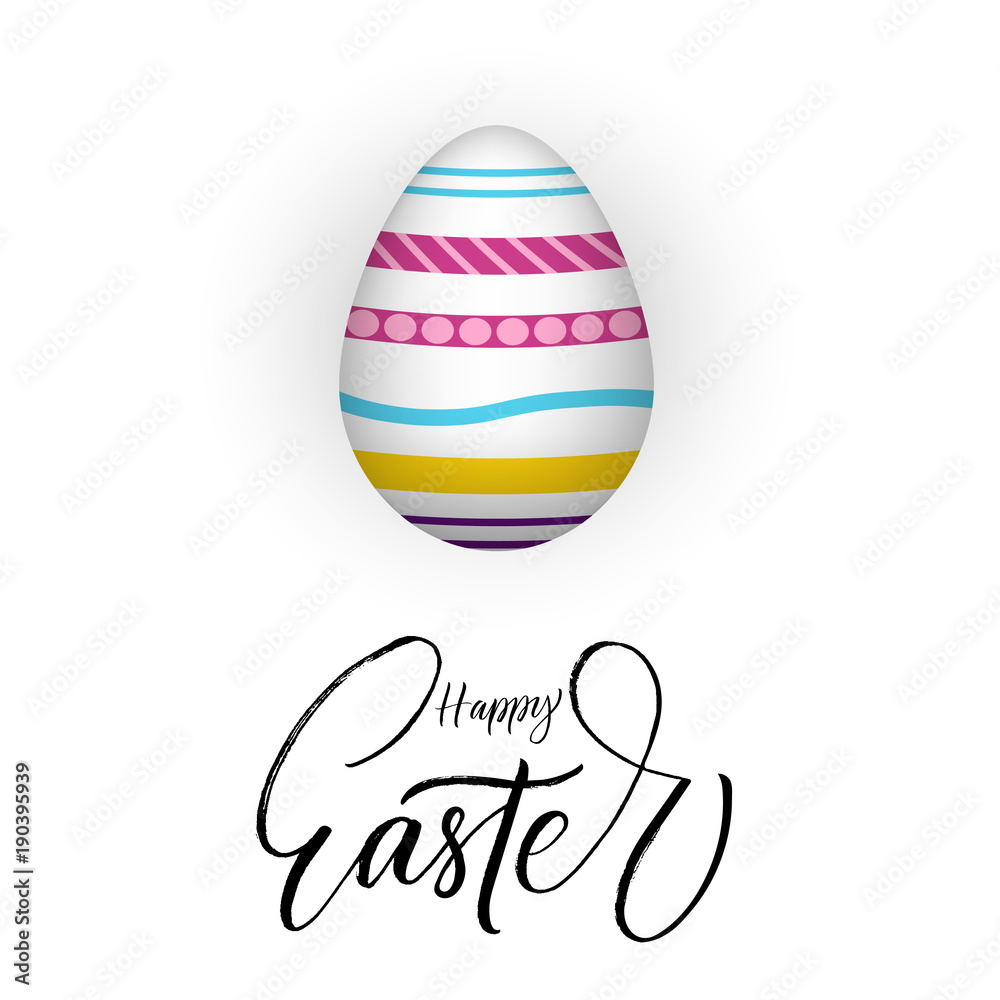 Happy Easter poster with modern brush calligraphy phrase. Happy Easter poster with modern brush calligraphy phrase.