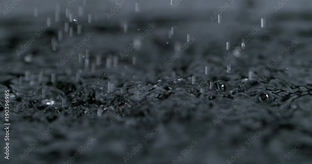 Super slow motion rain drops close up shot on Phantom Flex 4K Stock ...