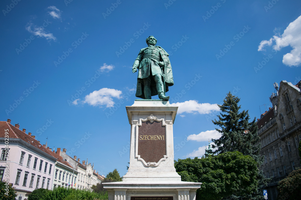 Statue to István Széchenyi in a park in the city of Sopron, Hungary
