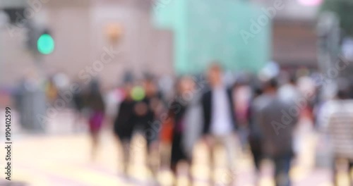 Wallpaper Mural Blur view of city with people walking in the street Torontodigital.ca