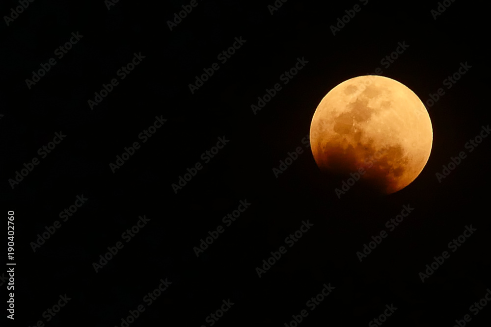 bloody red moon, total Lunar eclipse as seen from Bangkok, Thailand. January 31, 2018 bloody red moon, total Lunar eclipse as seen from Bangkok, Thailand. January 31, 2018