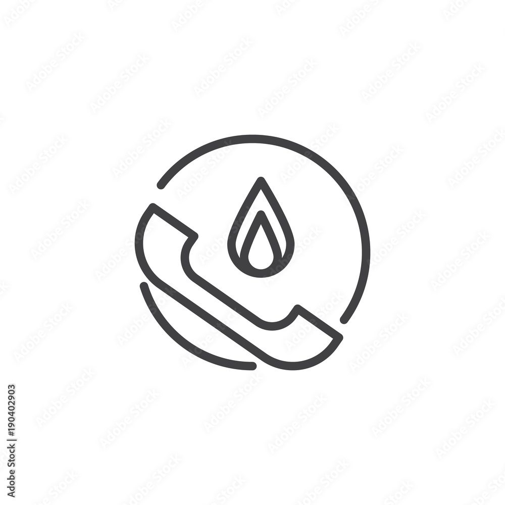 Fire Department call line icon, outline vector sign, linear style pictogram isolated on white. Emergency call symbol, logo illustration. Editable stroke