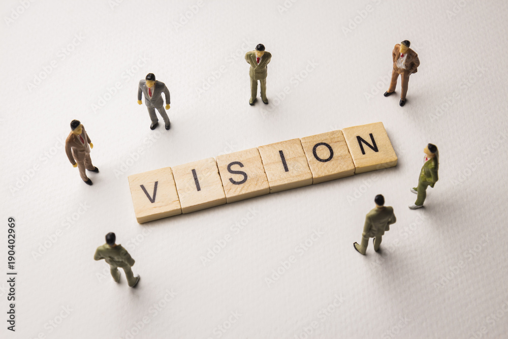 businessman figures meeting on vision conceptual