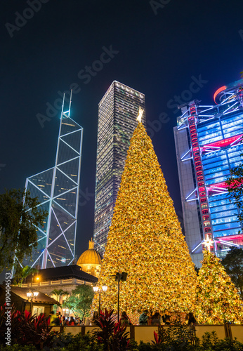 Christmas tree in the Central district of Hong Kong