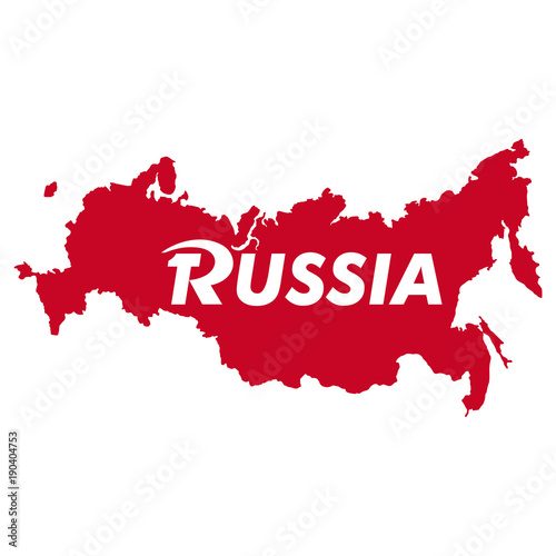 Серп и молот, Стилизованная эмблема России на фоне карты России, логотип, наклонный шрифт, иллюстрация, вектор