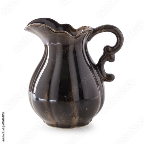 Ceramic jug isolated on a white background photo