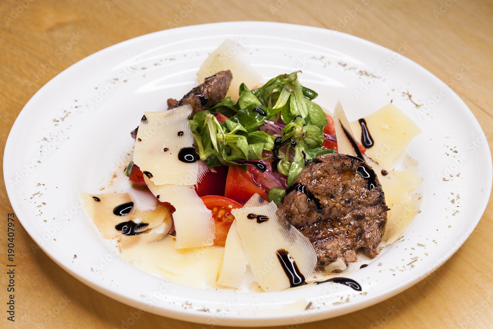 Salad plate with beef and pork Salad plate with beef and pork
