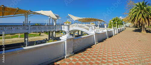 SOCHI, RUSSIA - OCTOBER 8, 2015: Zvezdny beach promenade. photo