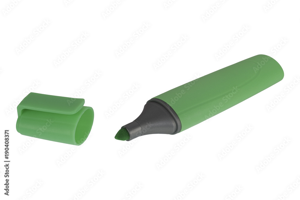 Green highlighter on a white background Green highlighter on a white background