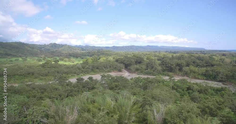 Aerial, 4x4 Offroader In Parque Nacional Corcovado, Costa Rica Aerial, 4x4 Offroader In Parque Nacional Corcovado, Costa Rica