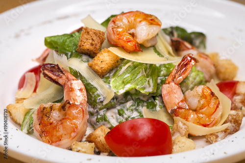 Seafood Caesar Salad with Shrimps