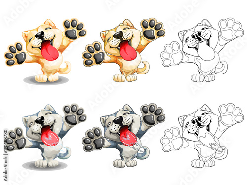 Cute slime puppy dog color and lineart