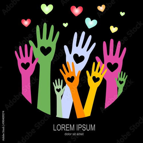 Hands with hearts up2
