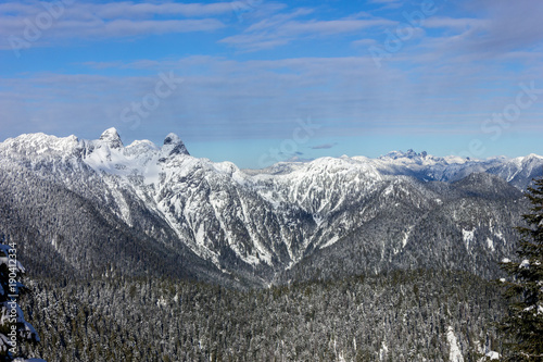 British Columbia Winter Mountain Peaks