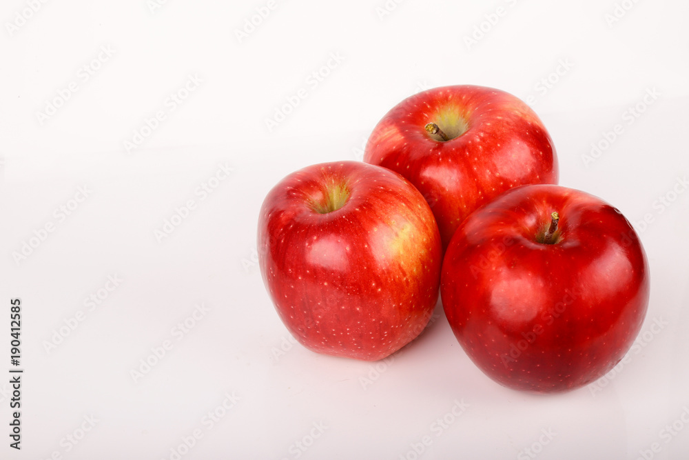 Three red apples isolated on white background Three red apples isolated on white background