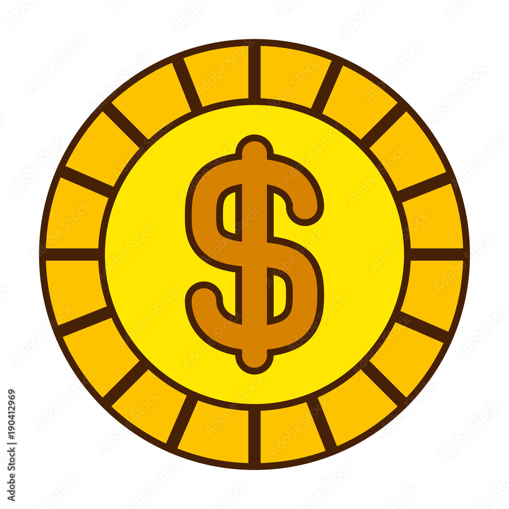 golden coin money dollar cash icon vector illustration golden coin money dollar cash icon vector illustration