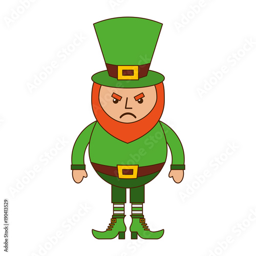 leprechaun angry cartoon st patricks day character vector illustration