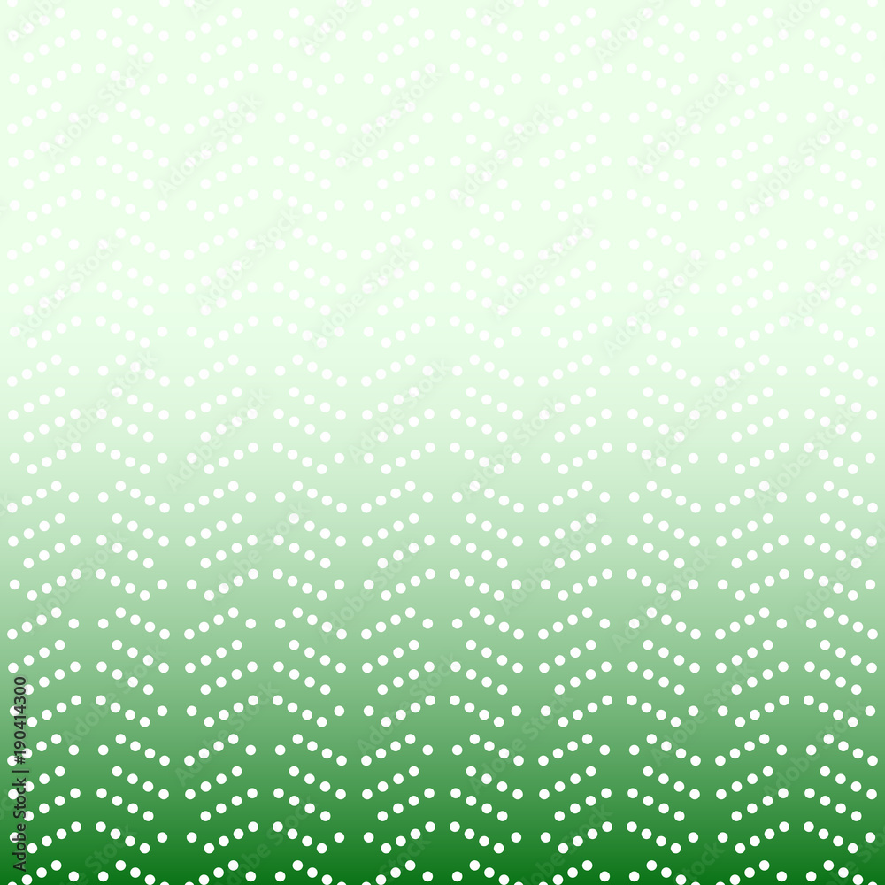 Geometric modern vector green and white pattern. Fine ornament with dotted elements. Geometric abstract pattern