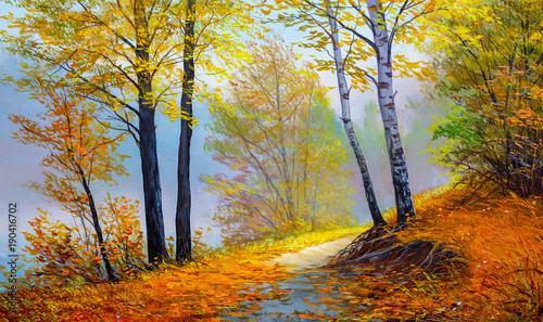 autumn landscape, canvas, oil