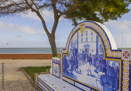 Typical Portuguese decorations with colored ceramic tiles