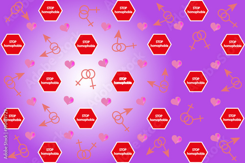 Background  with a call against homophobia 