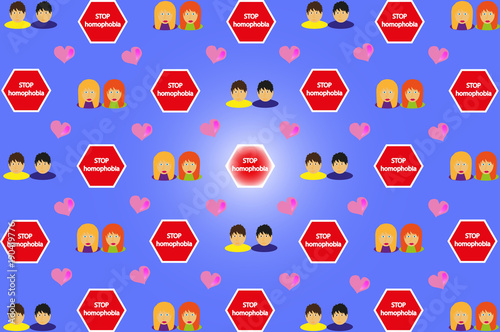 Background  with a call against homophobia 