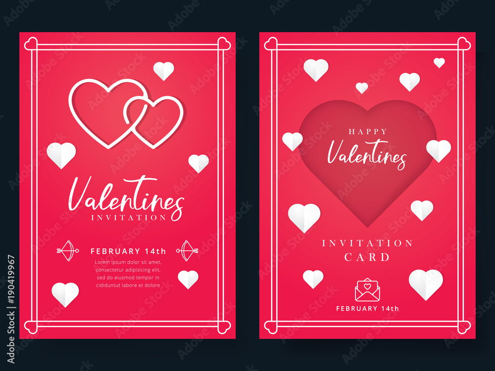 Premium Vector | Happy valentines day card with decoration